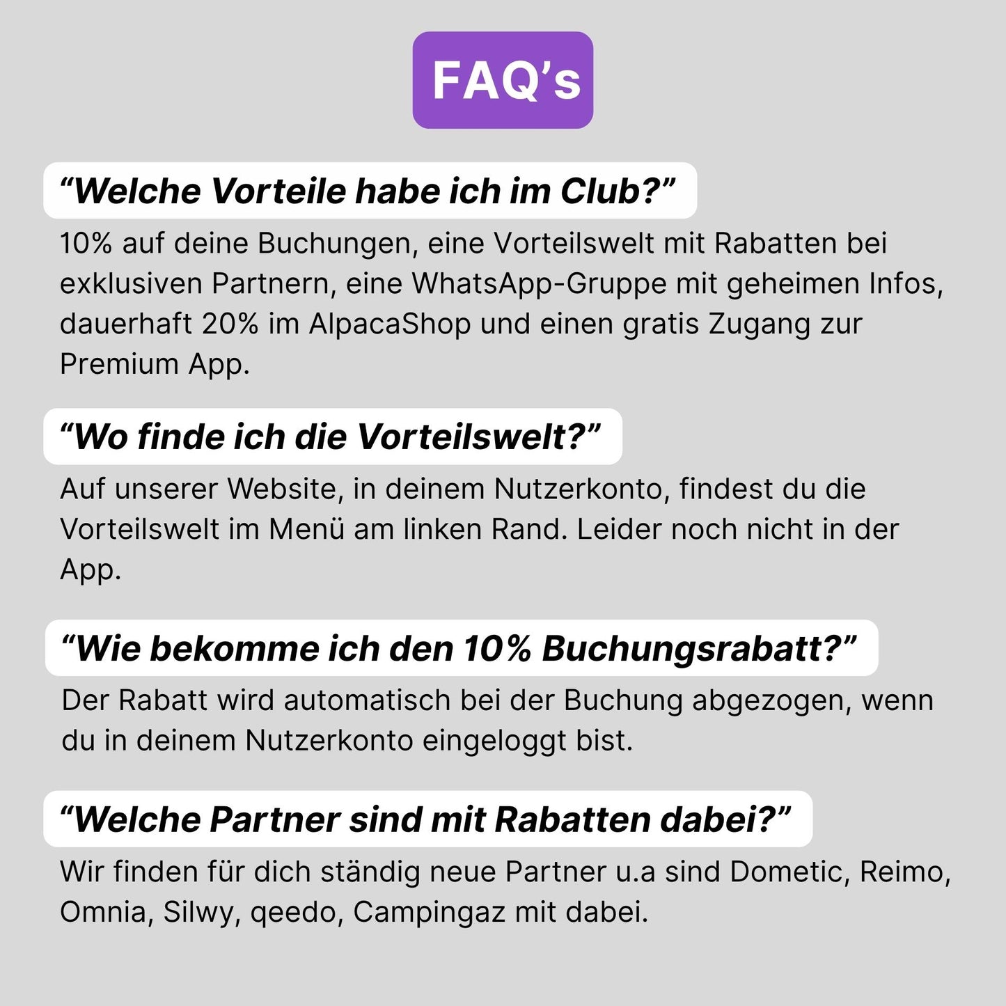 Wohnwagen Geheimtipps + AlpacaClub Mitgliedschaft (1 Jahr)