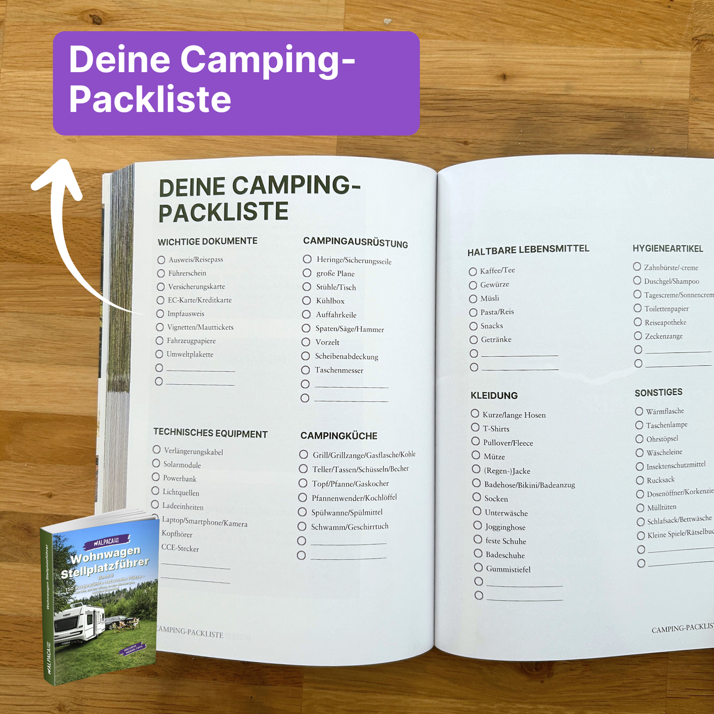 Wohnwagen Geheimtipps + AlpacaClub Mitgliedschaft (1 Jahr)