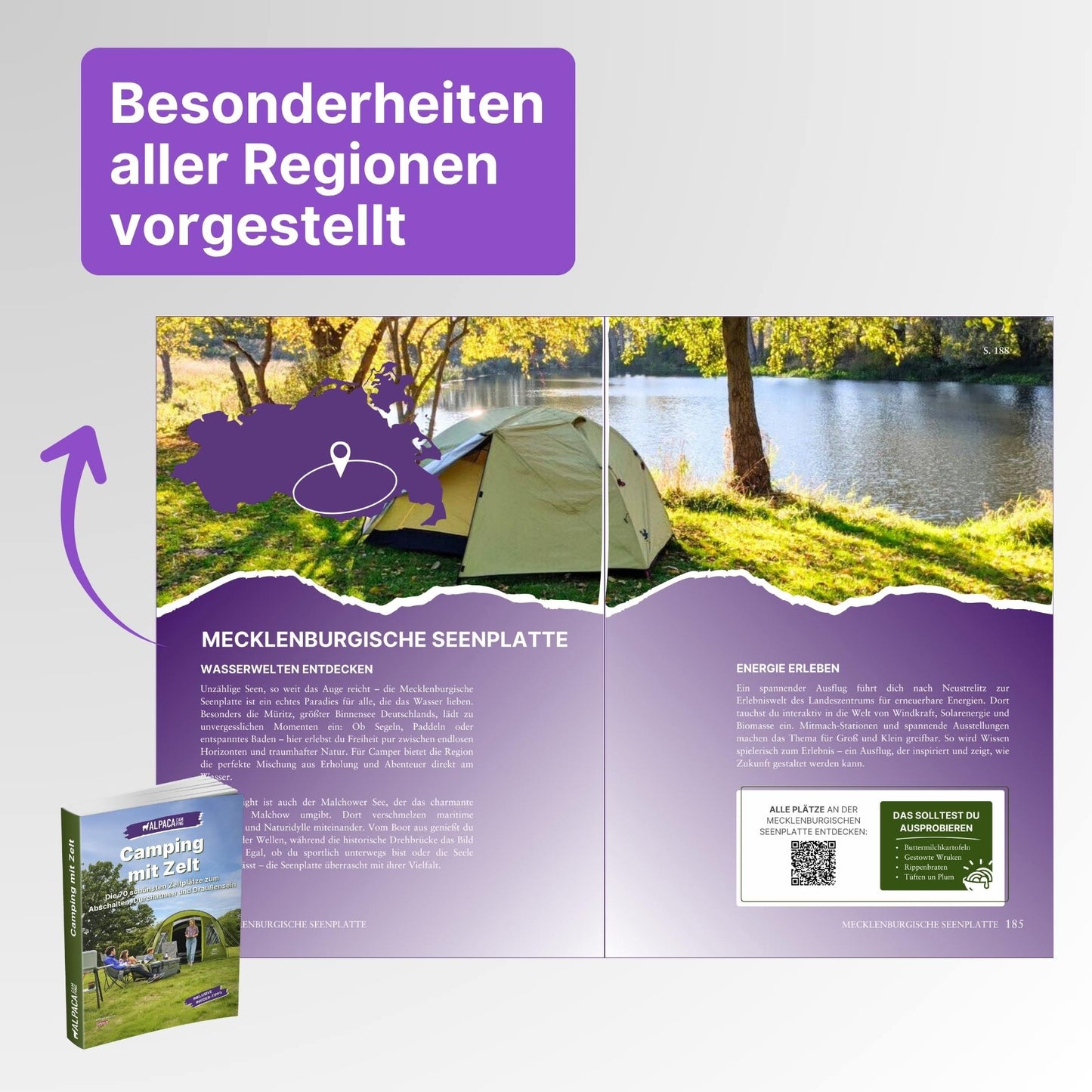 Zelt Reiseführer + Kochbuch