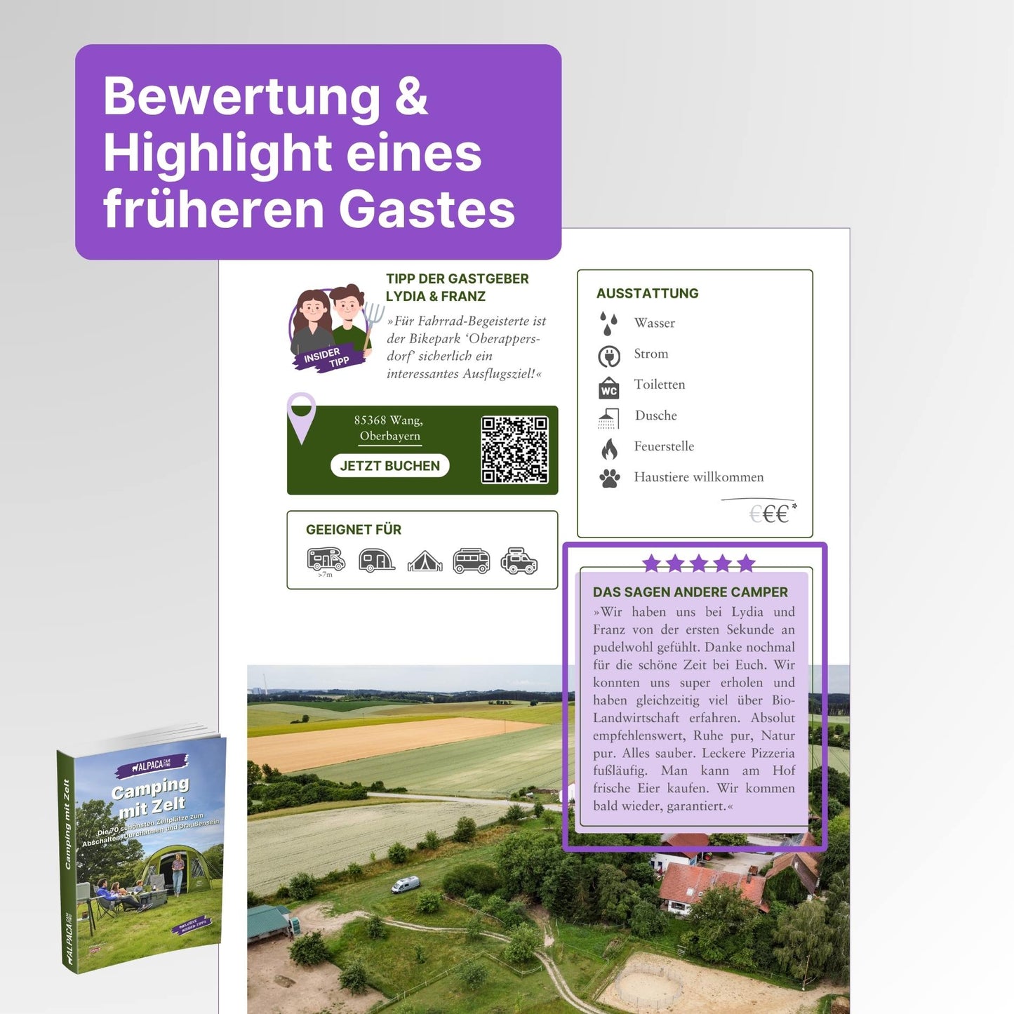 Zelt Reiseführer + Kochbuch