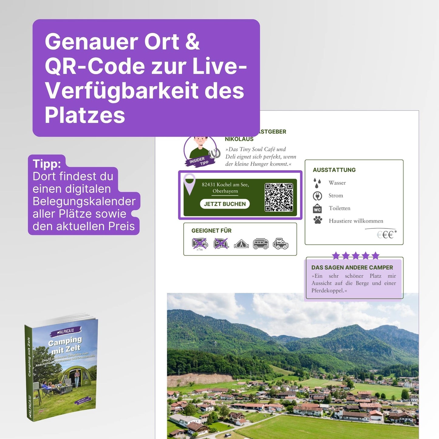 Zelt Reiseführer + Kochbuch