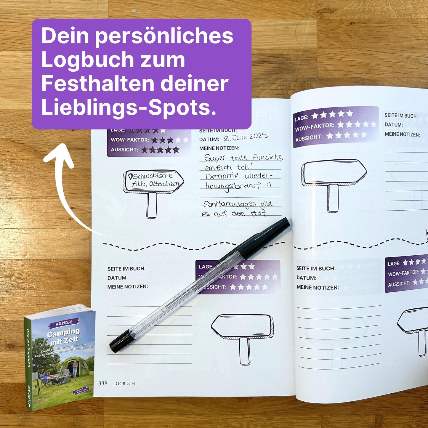 Zelt Reiseführer + Kochbuch