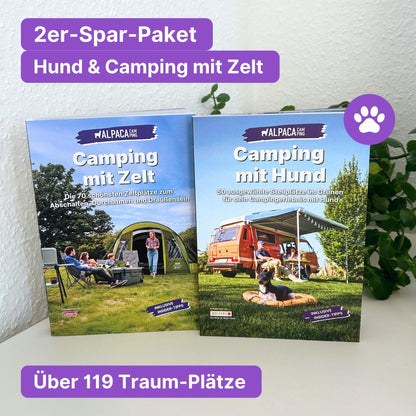 Zelt Reiseführer + Hund