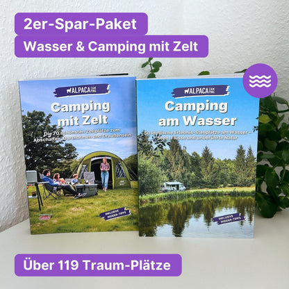 Zelt Reiseführer + Wasser