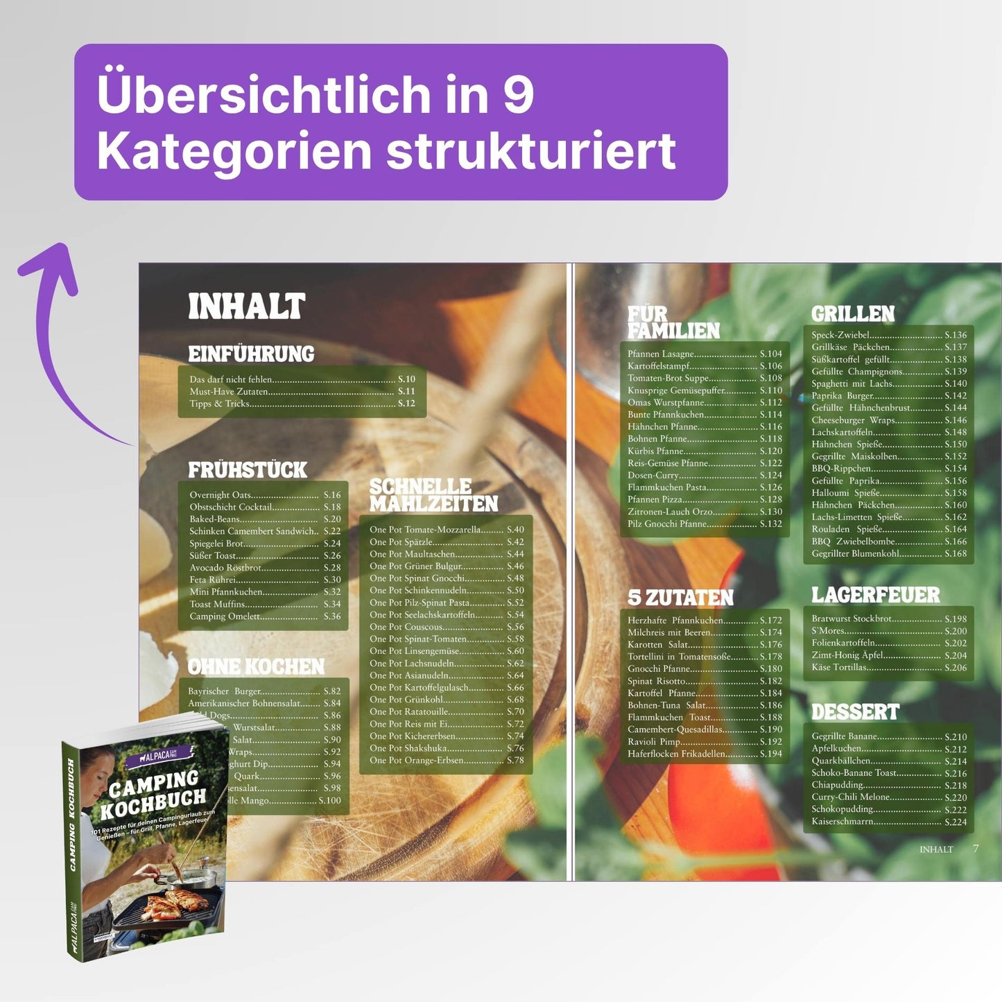 Zelt Reiseführer + Kochbuch