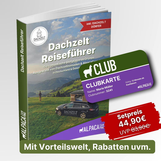Dachzelt Reiseführer + AlpacaClub Mitgliedschaft (1 Jahr)