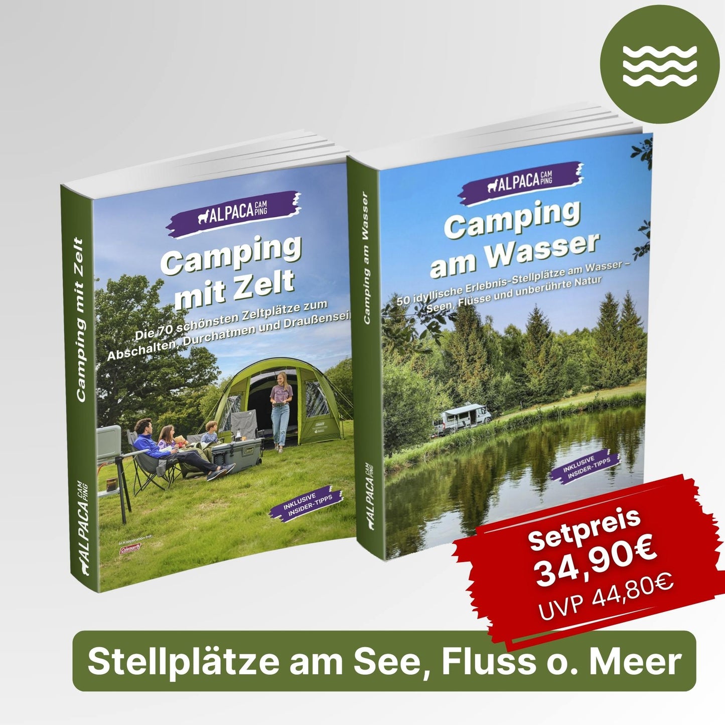 Zelt Reiseführer + Wasser