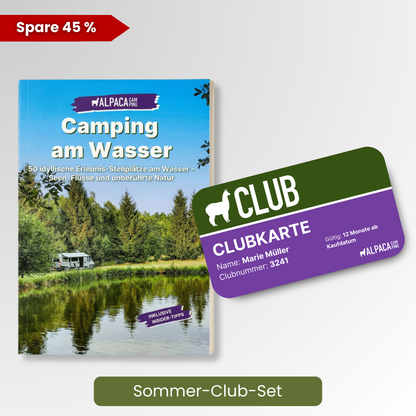 Camping am Wasser + 1 Jahr Mitgliedschaft im AlpacaClub