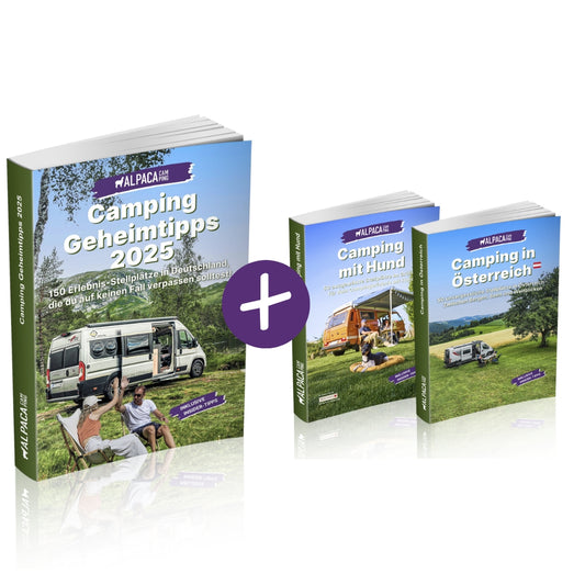 AlpacaCamping - Stellplatzführer Bundle - Wohnmobil Camping Geheimtipps 2025 + Hund + Österreich