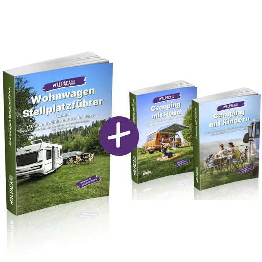 AlpacaCamping - Stellplatzführer Bundle - Wohnwagen Camping Geheimtipps 2025 + Hund + Kinder